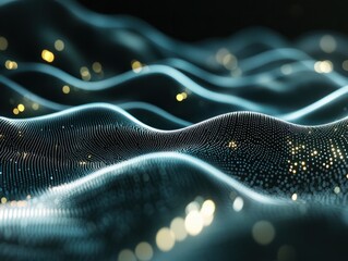 Data technology background. Abstract background. Connecting dots and lines on dark background. 3D rendering. 4k.