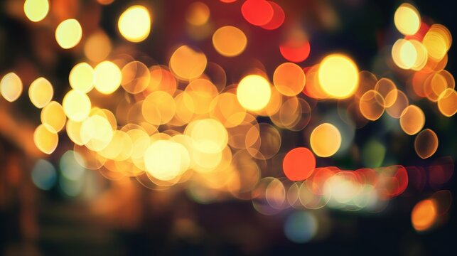 Christmas holiday background with blurred string lights