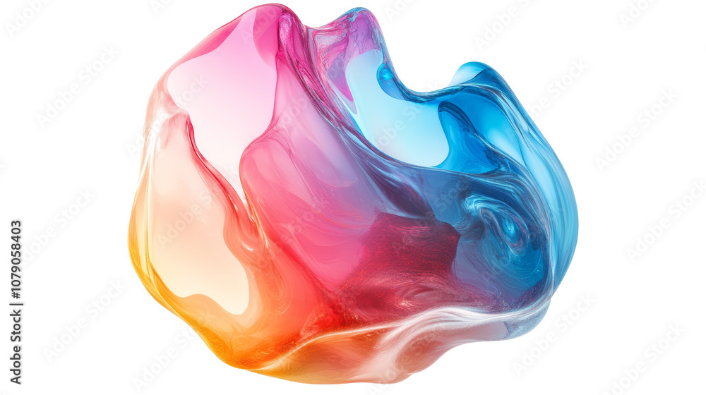 Aufkleber abstract colorful gradient blob shape in pink, blue, and orange