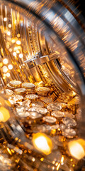A Breathtaking View of a Secure Bank Vault Glowing With Gold Bars and Coins, Showcasing Wealth and Safety in an Illuminated Space