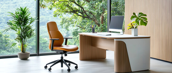 Transform your workspace embrace minimalist design in an open beige office interior for enhanced productivity
