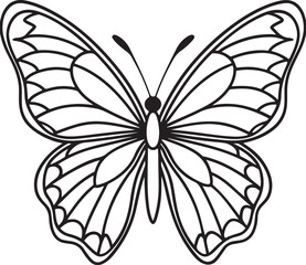 Obraz premium Black line art of a butterfly bundle for kids coloring book coloring page doodle art in white background