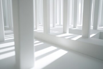 Obraz premium Abstract White Geometry with Shadows