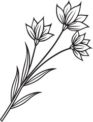 Black line art of a flower for kids coloring book coloring page doodle art in white background