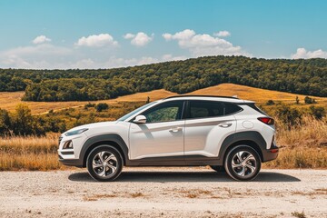 Fototapeta premium Stylish SUV on Country Road