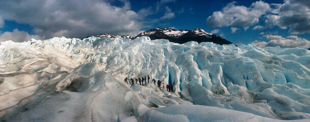 Panoramic view of perito moreno glacier, Argentina, Patagonia..