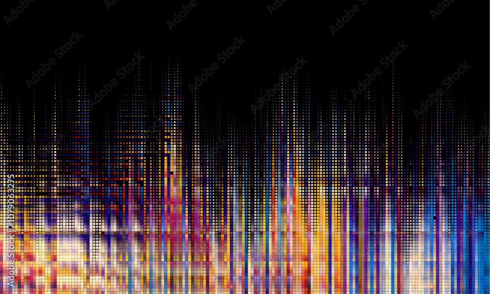 Poster abstract halftone dotted digital technology wide background with futuristic neon light and faded eff