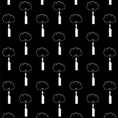 Vape mod device icon isolated seamless pattern on black background