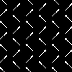 Chisel tool for wood icon isolated seamless pattern on black background