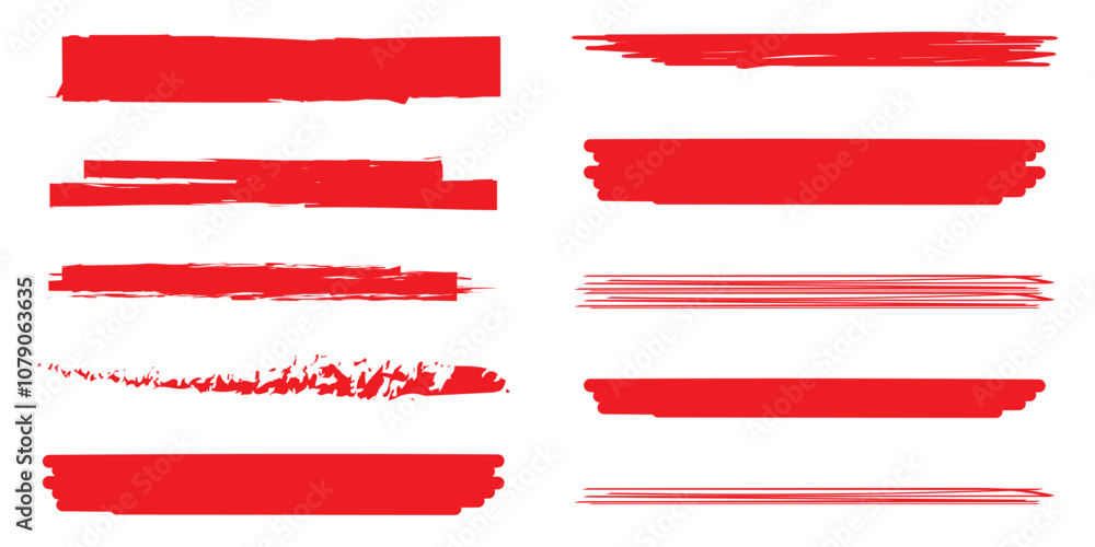 Poster brush strokes vector. set of text boxes. paintbrush collection. grunge design elements. dirty textur