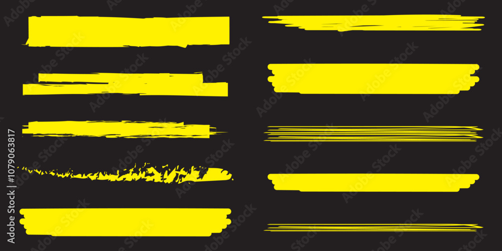 Poster brush strokes vector. set of text boxes. paintbrush collection. grunge design elements. dirty textur