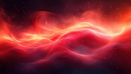 Obraz premium Abstract digital art featuring swirling red and orange hues against a dark background.