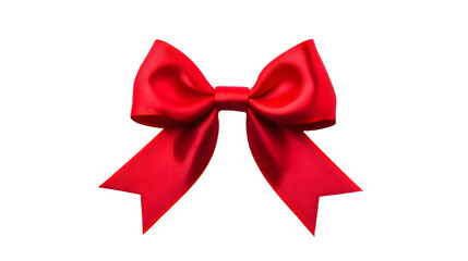 Fototapeta premium Red bow isolated on transparent background