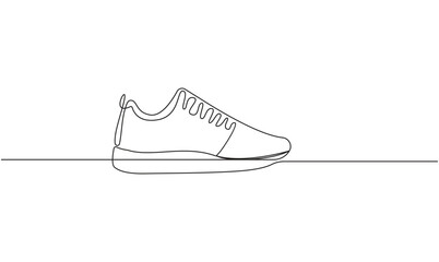 Premium vector shoe continuous one line drawing on white background concept of shoe business