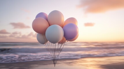 Fototapeta premium The Colorful Balloons at Sunset