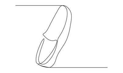 Premium vector shoe continuous one line drawing on white background concept of shoe business