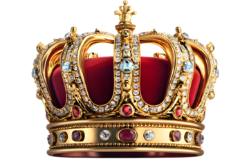 Royal crown isolated on transparent background
