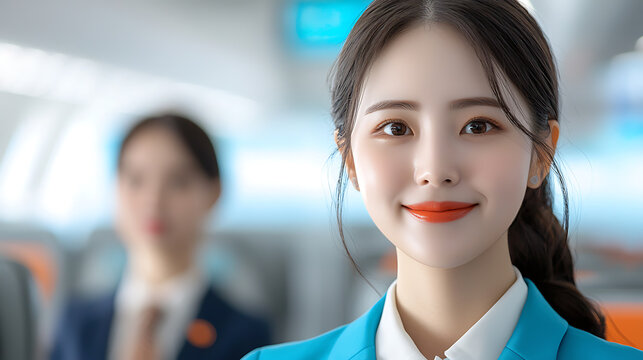 Flight attendants provide exceptional service to passengers on airplanes for a comfortable journey