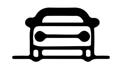 Front View Of Car Design By Illustration