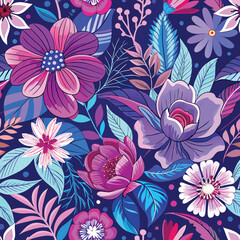 Abstract color poster floral seamless decorative pattern art vector 
