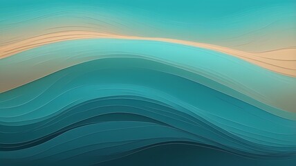 Fototapeta premium A beautiful turquoise gradient background, with layers of texture resembling sand and water, moving from soft blue-green to dark turquoise