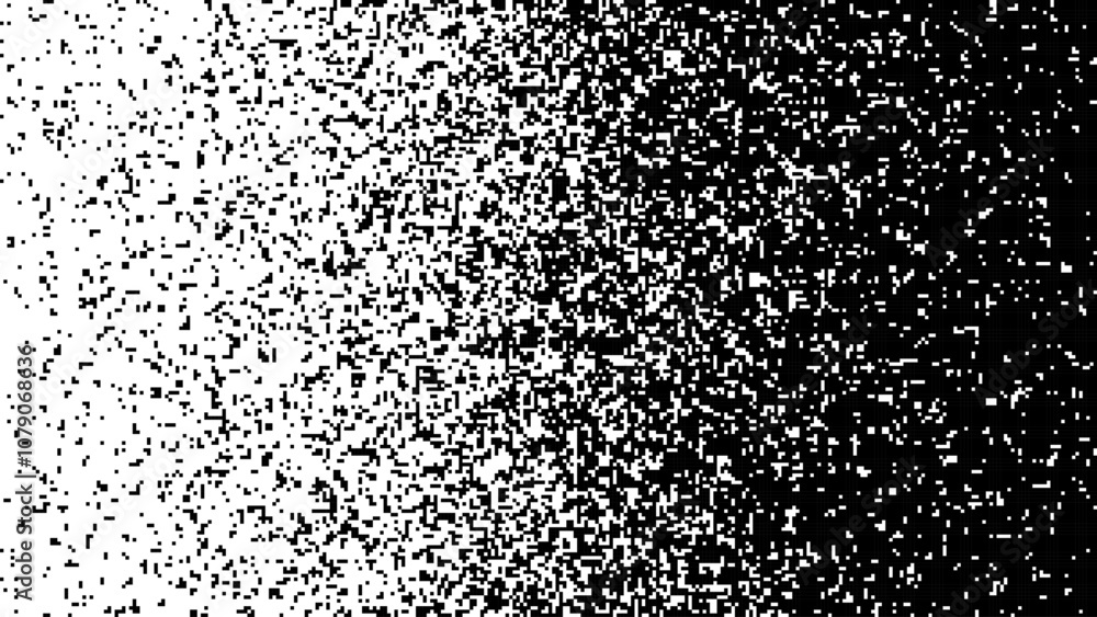 Poster Vector gradient background. Falling pixels. Abstract mosaic.