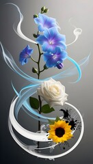 flower and stones