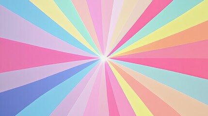 Abstract background with vibrant rainbow rays radiating from the center, creating a dazzling, colorful visual effect. Perfect for artistic themes.