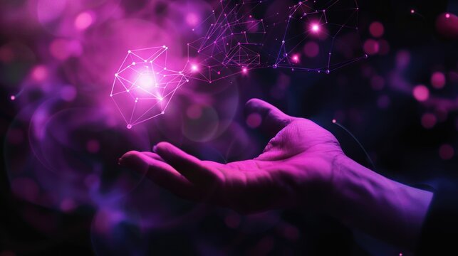 Hand Holding Digital Network