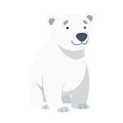 Fototapeta premium Simple icon of a polar bear, representing arctic wildlife and winter themes.