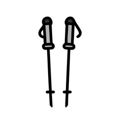 Basic icon of ski poles in black, representing winter sports gear.