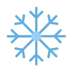 Simple blue snowflake icon, capturing the essence of winter.