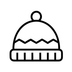 Classic black and white knit winter hat icon for seasonal designs.