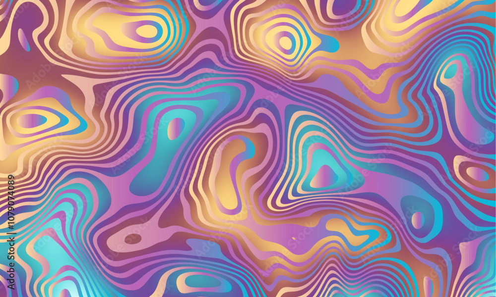 Poster groovy psychedelic wave background for banner design. retro 60s 70s psychedelic pattern. modern wave