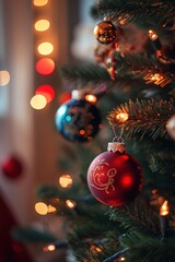 Fototapeta premium decoration ornament on Christmas tree.