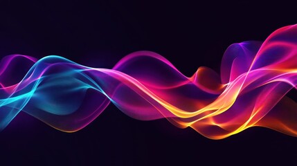 Obraz premium Abstract Colorful Waves on Black Background