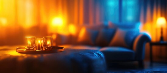 Blurred abstract view of cozy living room decor perfect for background design