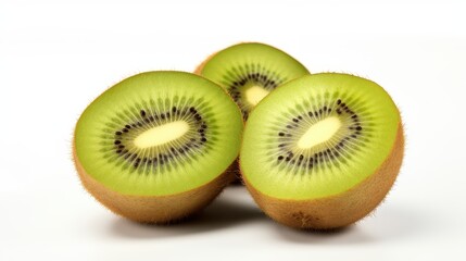 beautiful and ripe kiwi on a white background.