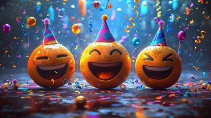 Cheerful emoji banner for advertising