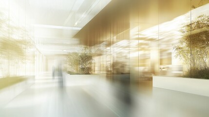 Contemporary professional workspace revealing harmonious integration of organic elements and architectural design highlighting ecological sustainability and minimalist corporate interior vision