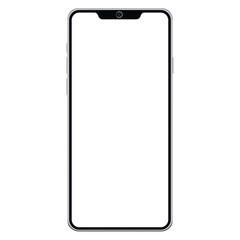 Notch Smartphone Modern Device Isolated Mockup Template Blank Display Technology