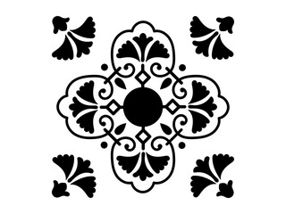 Abstract black fil mandala vector art illustration grunge style