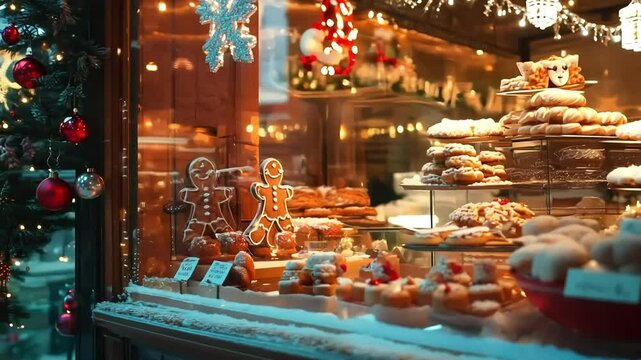 Christmas Bakery Window Display