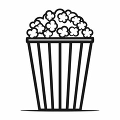 Bucket of popcorn on a white background