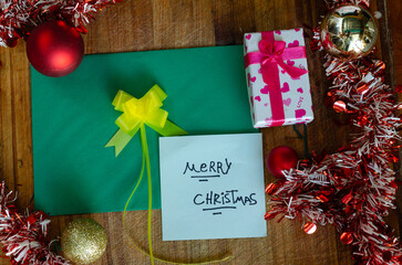 Merry Christmas Gifts And Card Composition