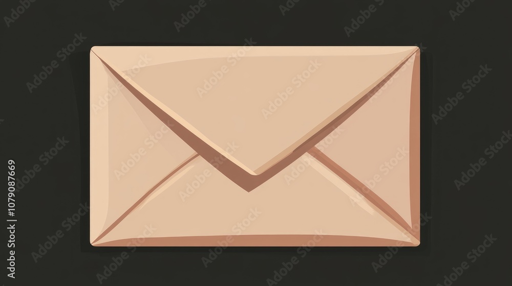Poster flat style design of a regular envelope