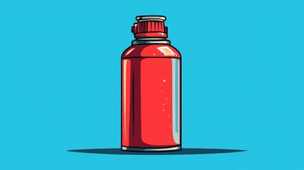 Obraz premium Flat color cartoon style aerosol spray can