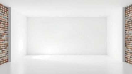 Fototapeta premium White brick wall providing a clean and modern background for various design projects, abstract, design, blank