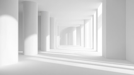 Obraz premium Interior of a minimalist white room created in 3D illustration