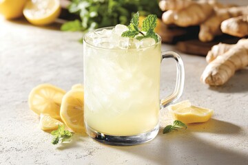 Fototapeta premium Refreshing Lemon Ginger Mocktail Experience
